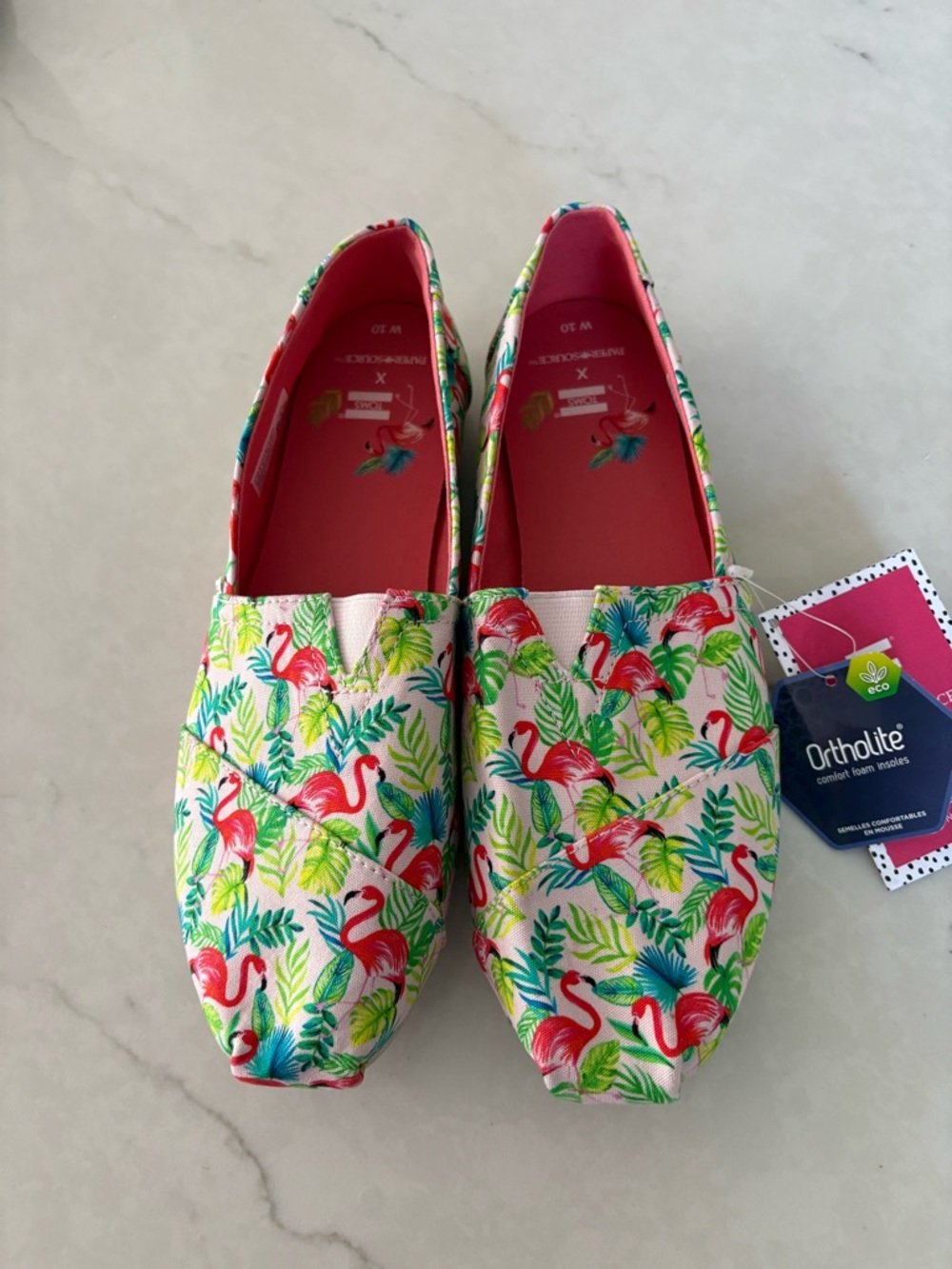 TOMS Summertime  Colorful Alpargate Flamingo Print